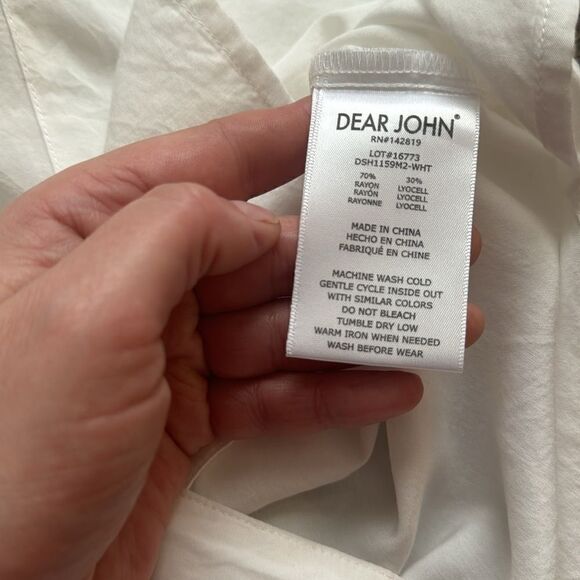 DEAR JOHN DENIM
CALI TIE FRONT SHIRT WHITE Size M - Picture 11 of 13